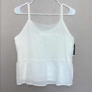 Art Class Girl Spring Summer White Gauzy Textured top XXL(18)